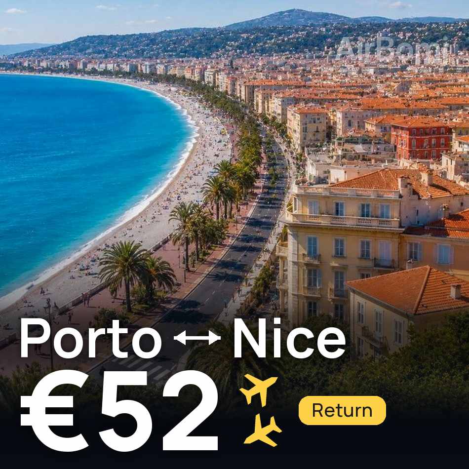 Bilet de avion: Porto — Nice, €52