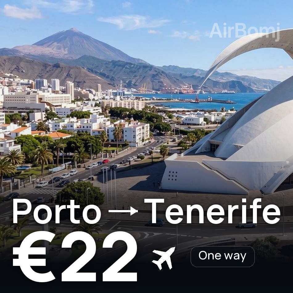 Tiket pesawat: Porto — Tenerife, €22