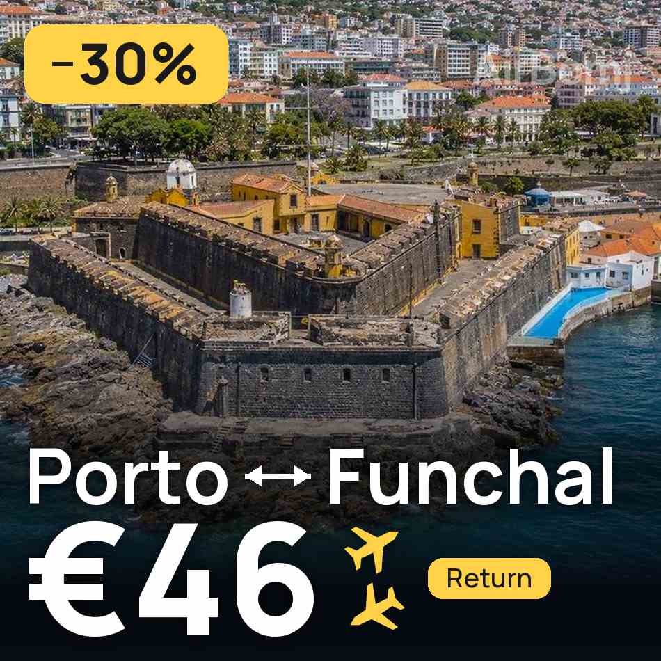 Bilet de avion: Porto — Funchal, €46