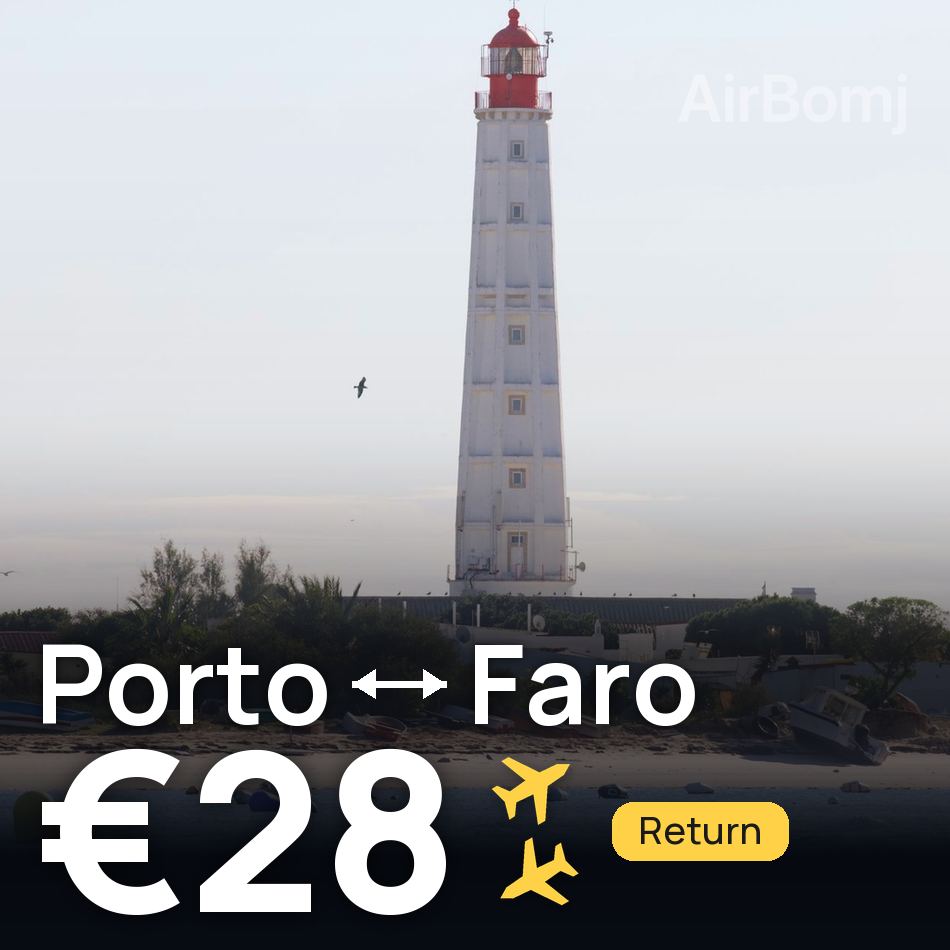 تذكرة طيران: بورتو — فارو، €28