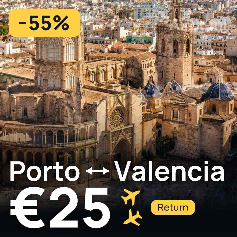 Bilet de avion: Porto — Valencia, €25