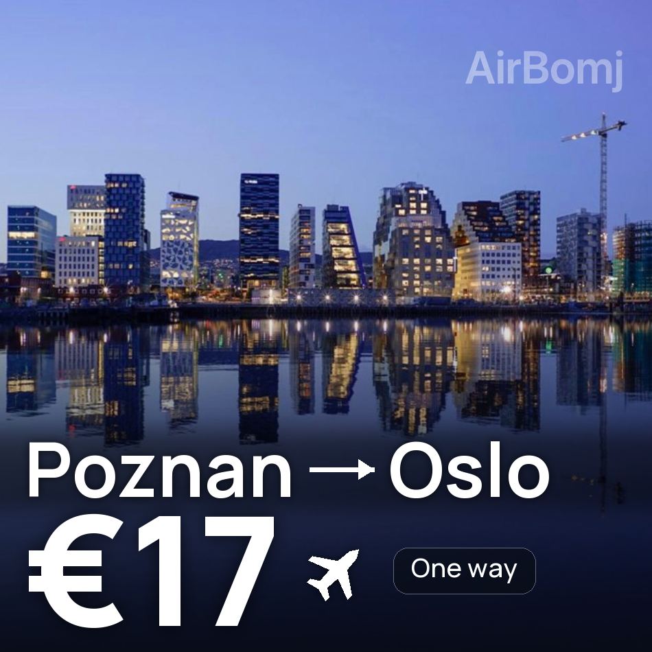 تذكرة طيران: بوزنان — أوسلو، €17
