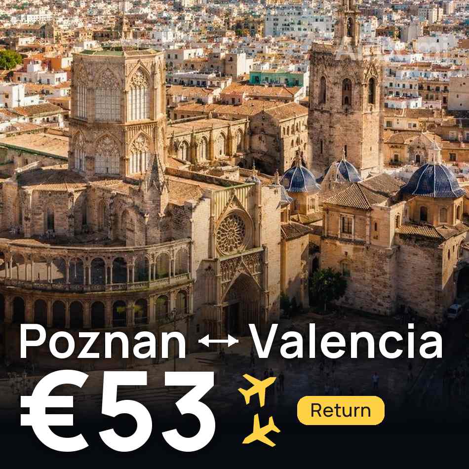 Billet d'avion : Poznań — Valence, €53