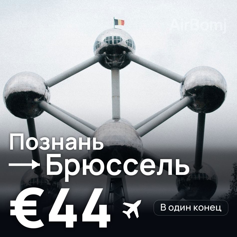 Авиабилет: Познань — Брюссель, €44