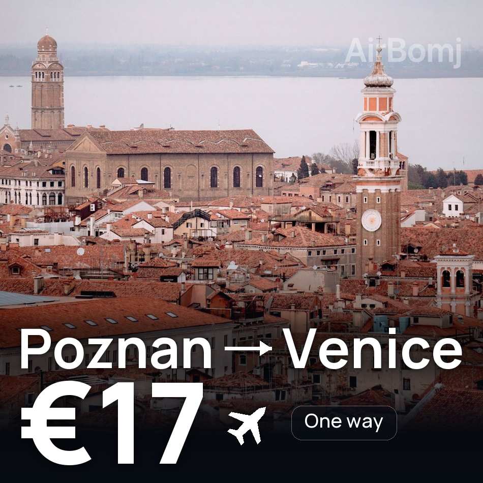 Biglietto aereo: Poznań — Venezia, €17