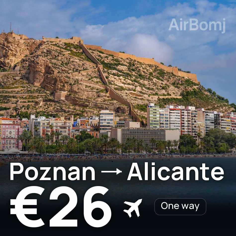 Biglietto aereo: Poznań — Alicante, €26