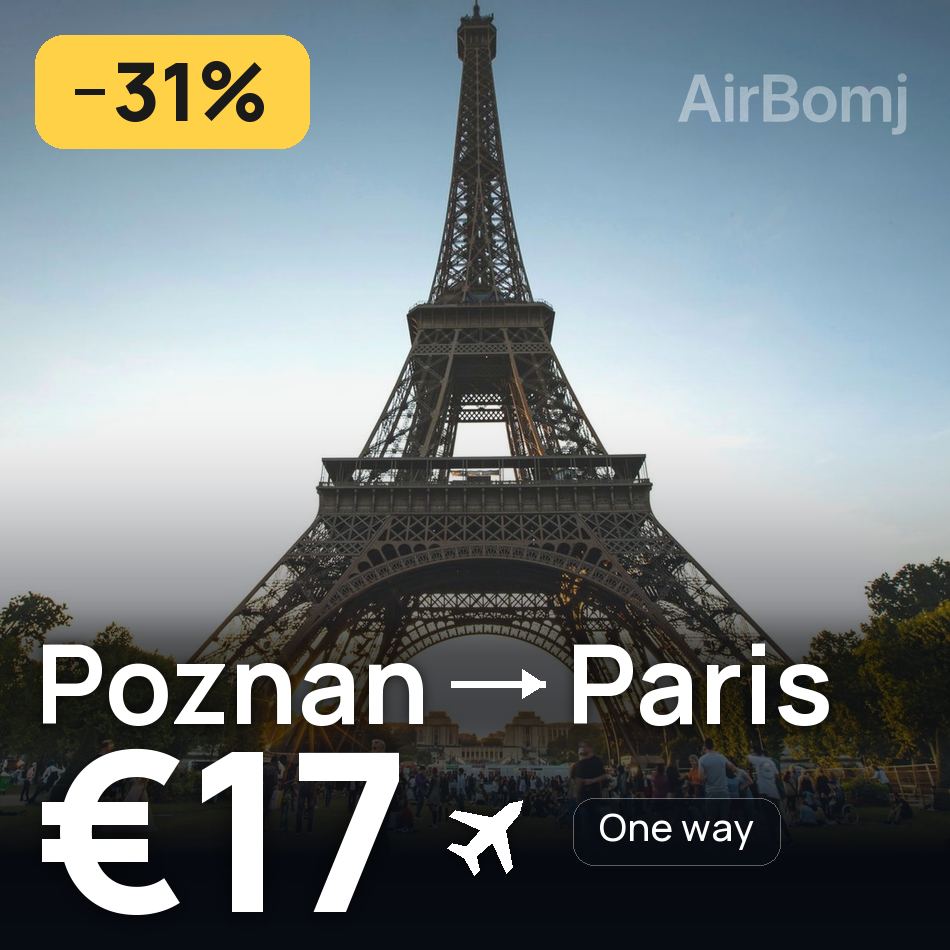 Flugticket: Posen — Paris, €17
