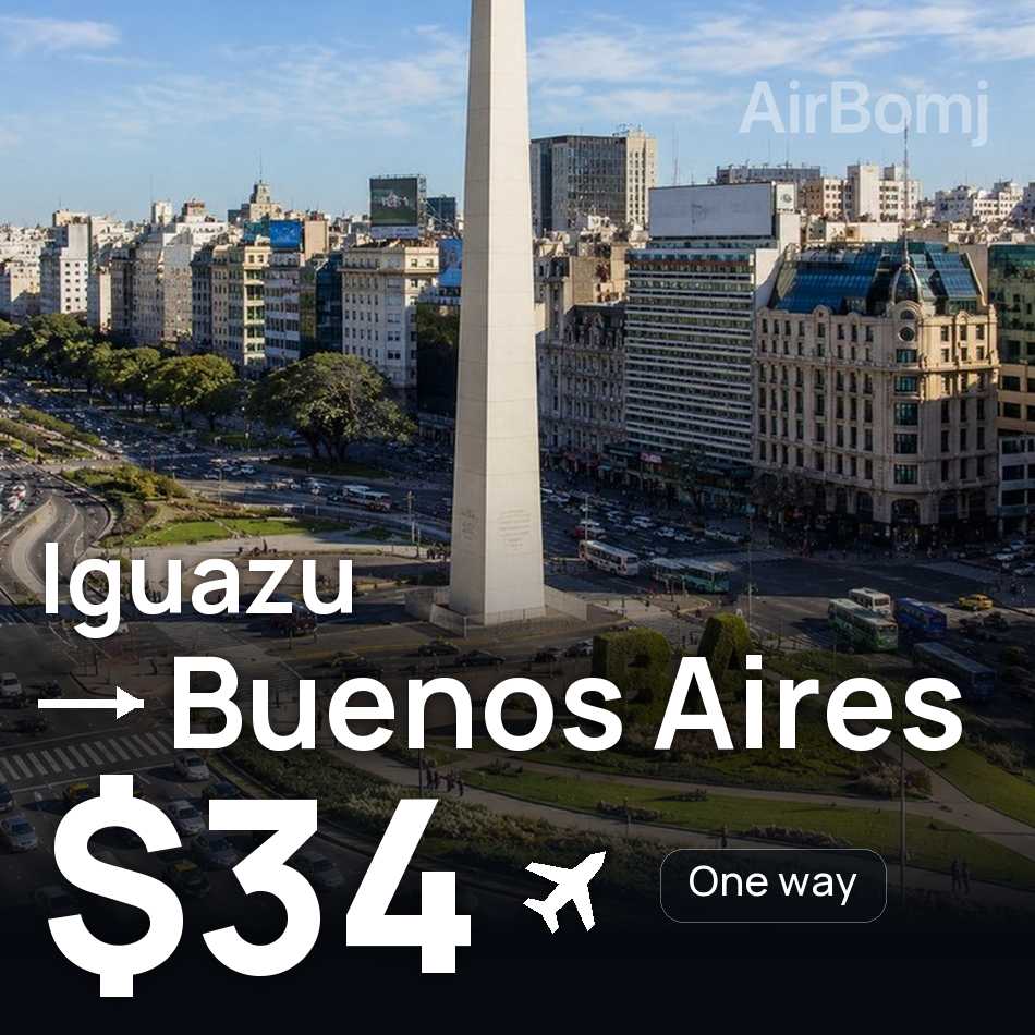 Bilet lotniczy: Puerto Iguazú — Buenos Aires, $34