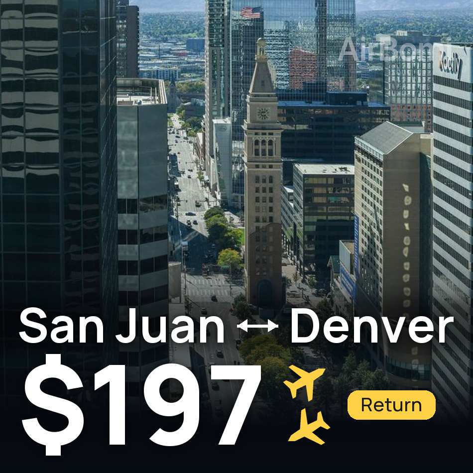 Billet d'avion : San Juan — Denver, $197