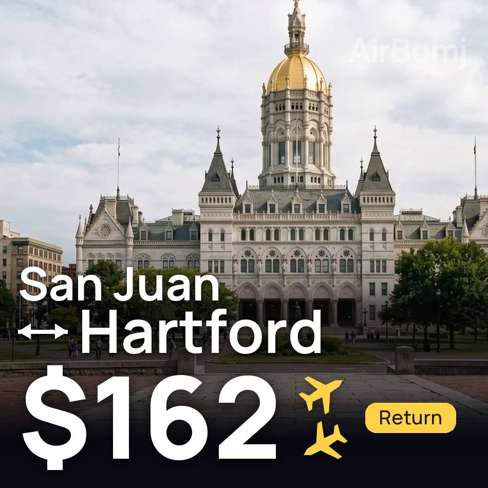Billet d'avion : San Juan — Hartford, $162
