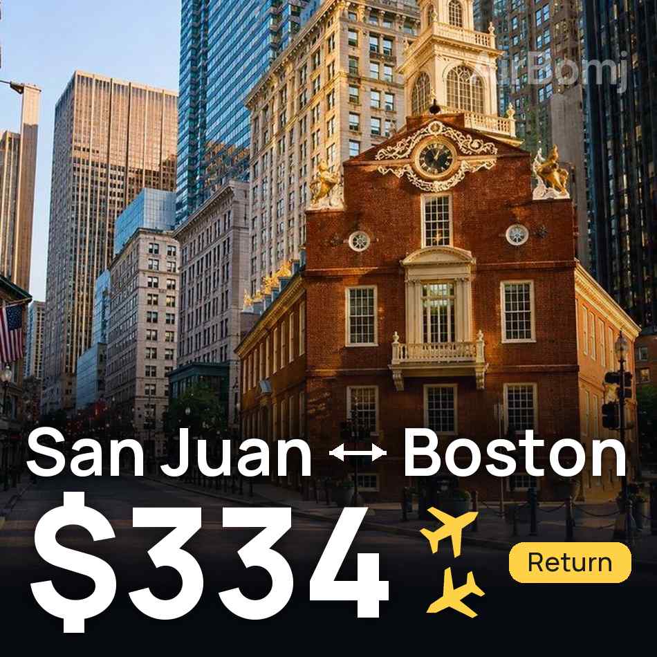 Billet d'avion : San Juan — Boston, $334