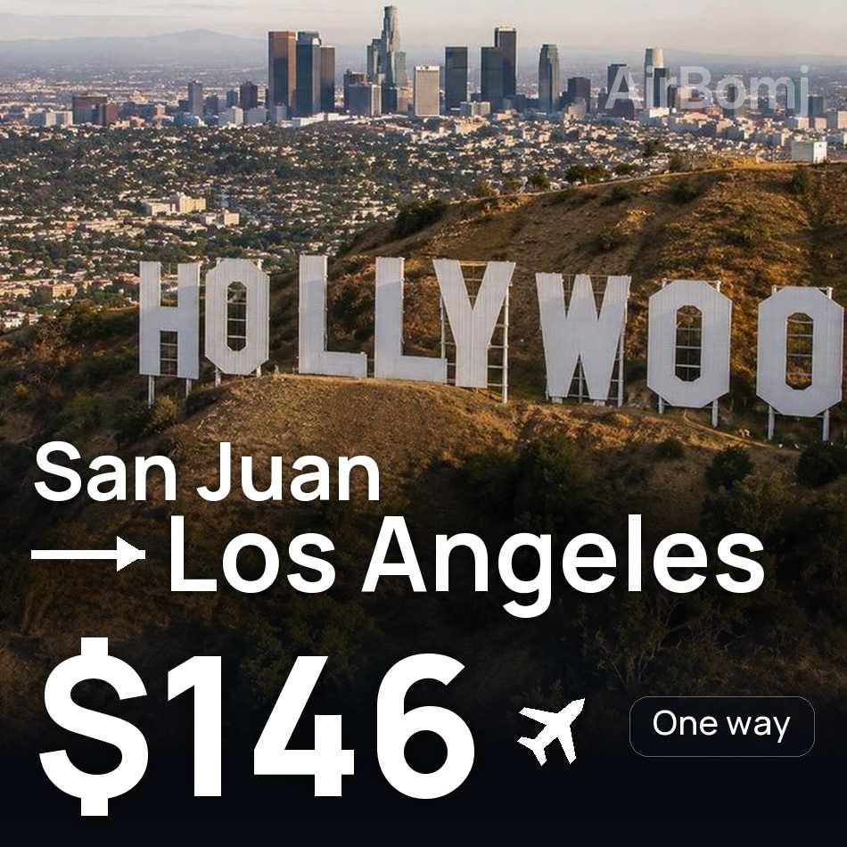 Billet d'avion : San Juan — Los Ángeles, $146