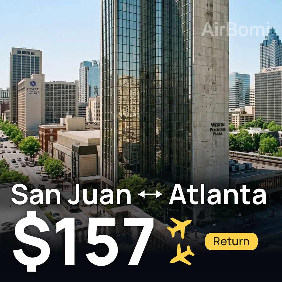 Billet d'avion : San Juan — Atlanta, $157