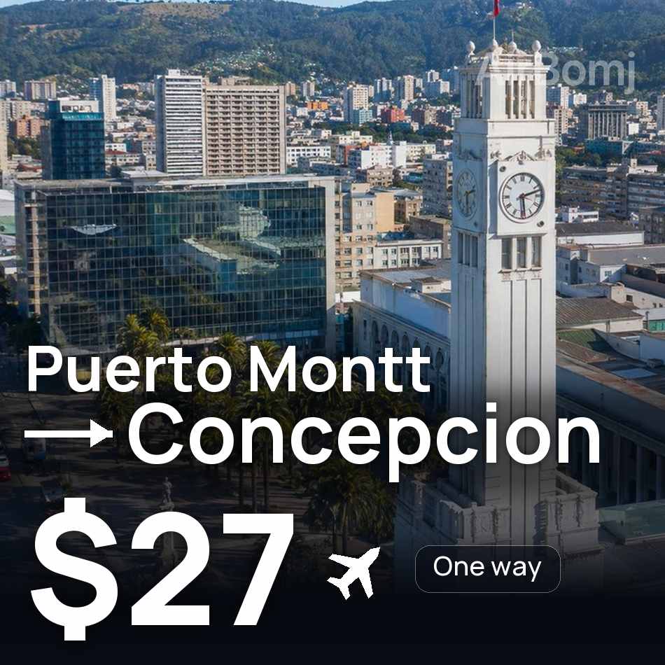 Biglietto aereo: Puerto Montt — Concepción, $27
