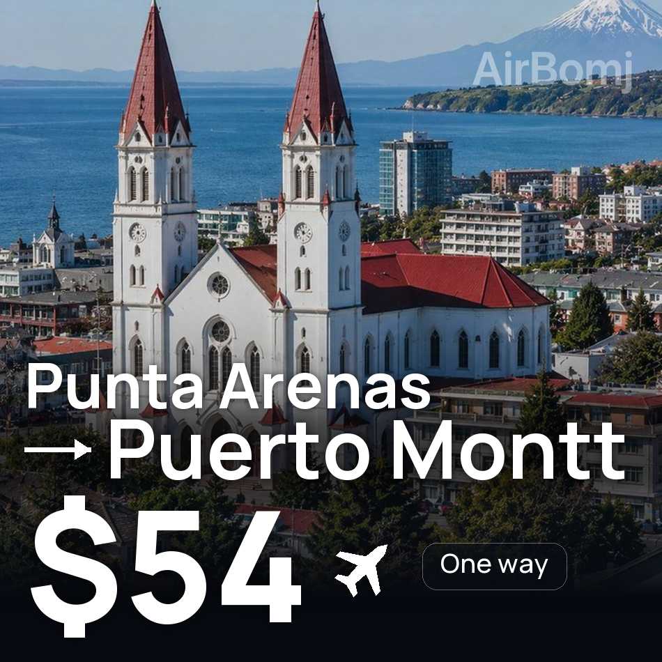 Biglietto aereo: Punta Arenas — Puerto Montt, $54