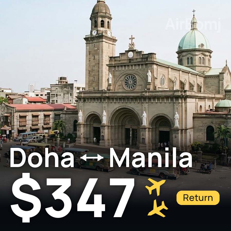 تذكرة طيران: الدوحة — مانيلا، $347