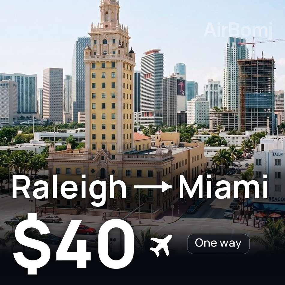 Bilet de avion: Raleigh — Miami, $40