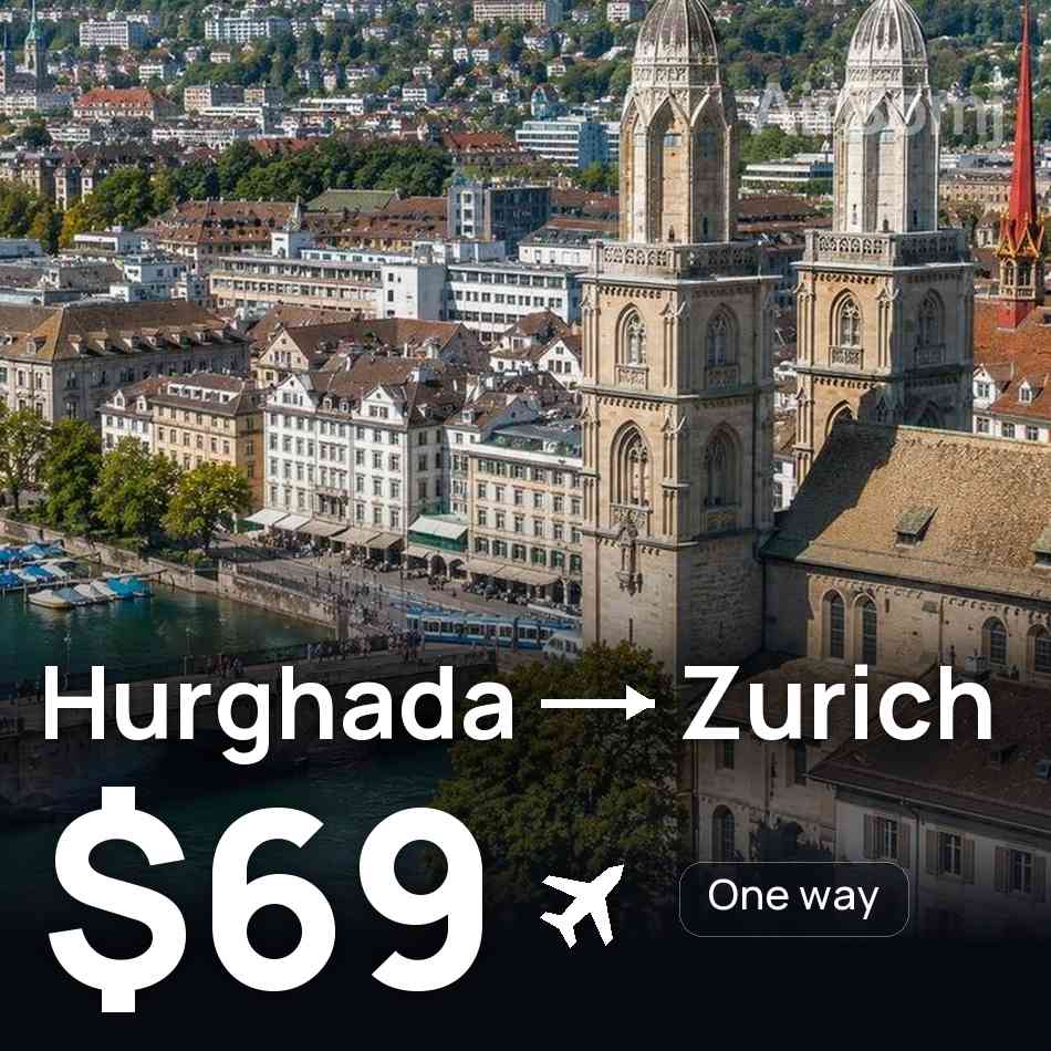 Uçak bileti: Hurgada — Zürih, $69
