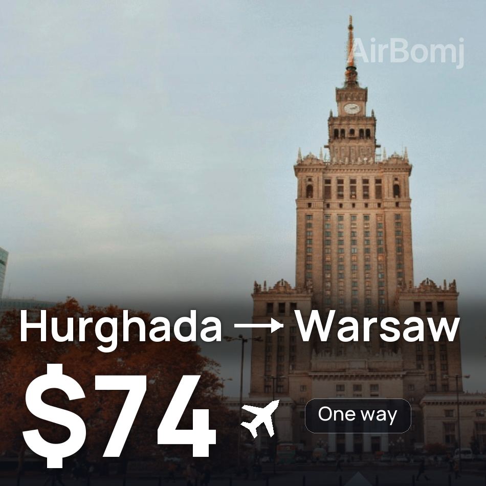 Uçak bileti: Hurgada — Varşova, $74