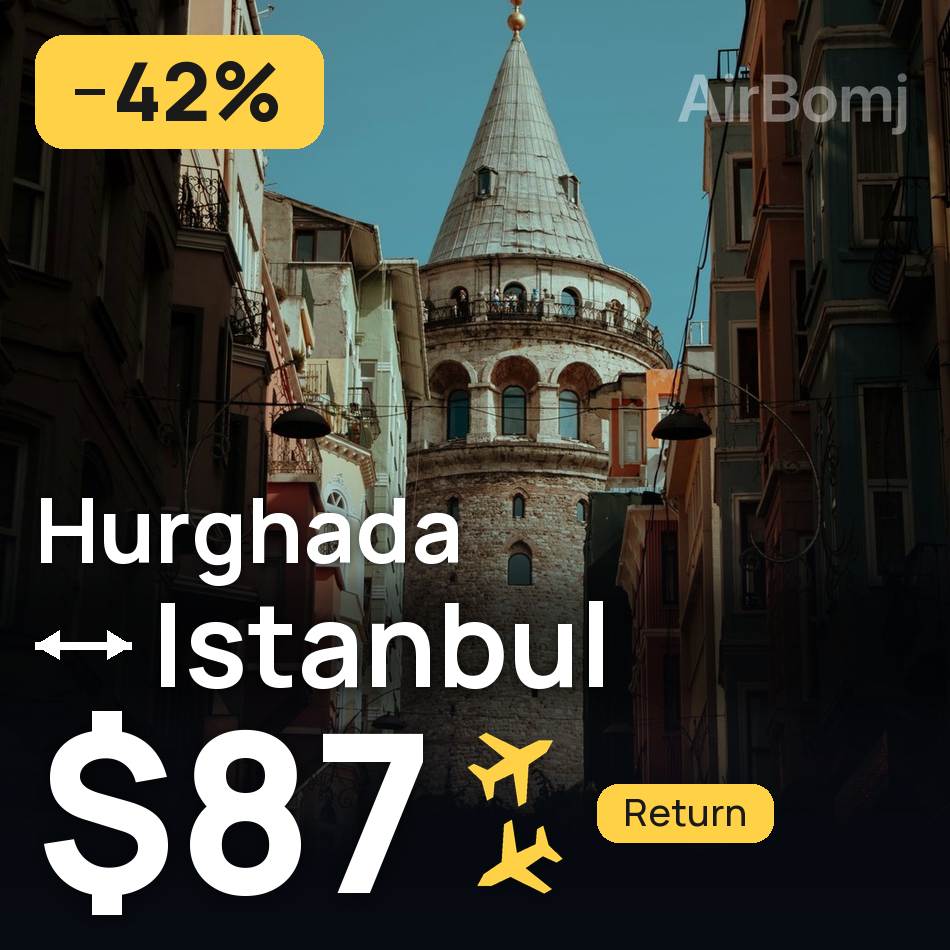 Uçak bileti: Hurgada — İstanbul, $87