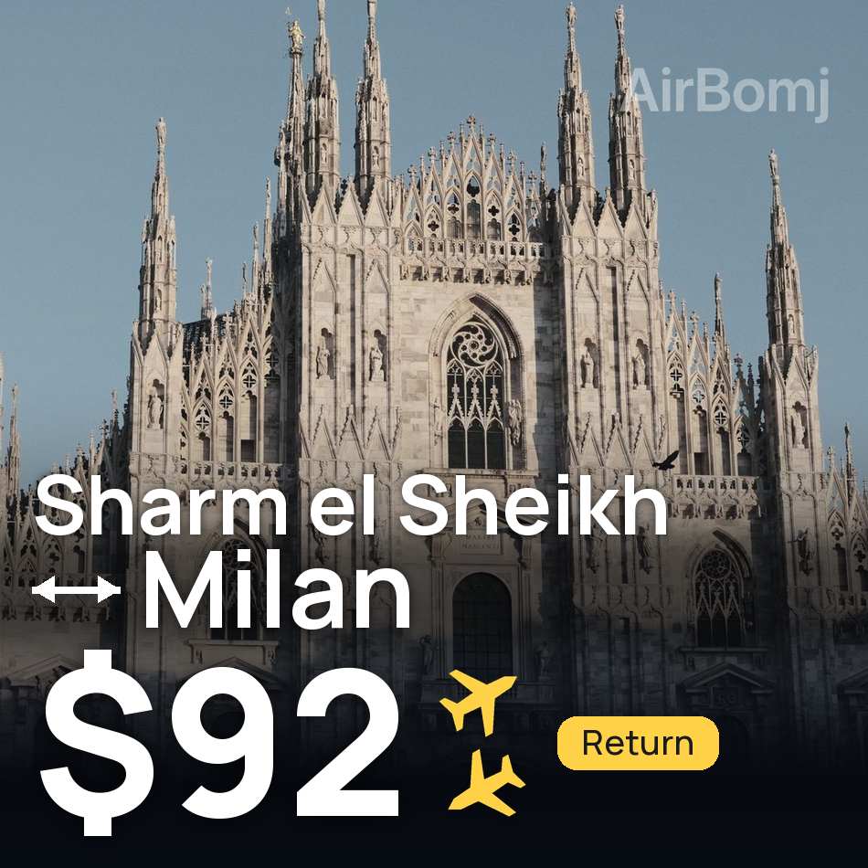 Uçak bileti: Şarm El-Şeyh — Milano, $92
