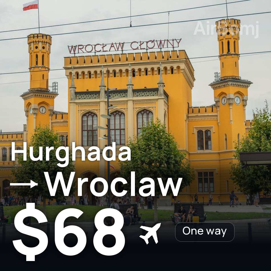 Uçak bileti: Hurgada — Wrocław, $68