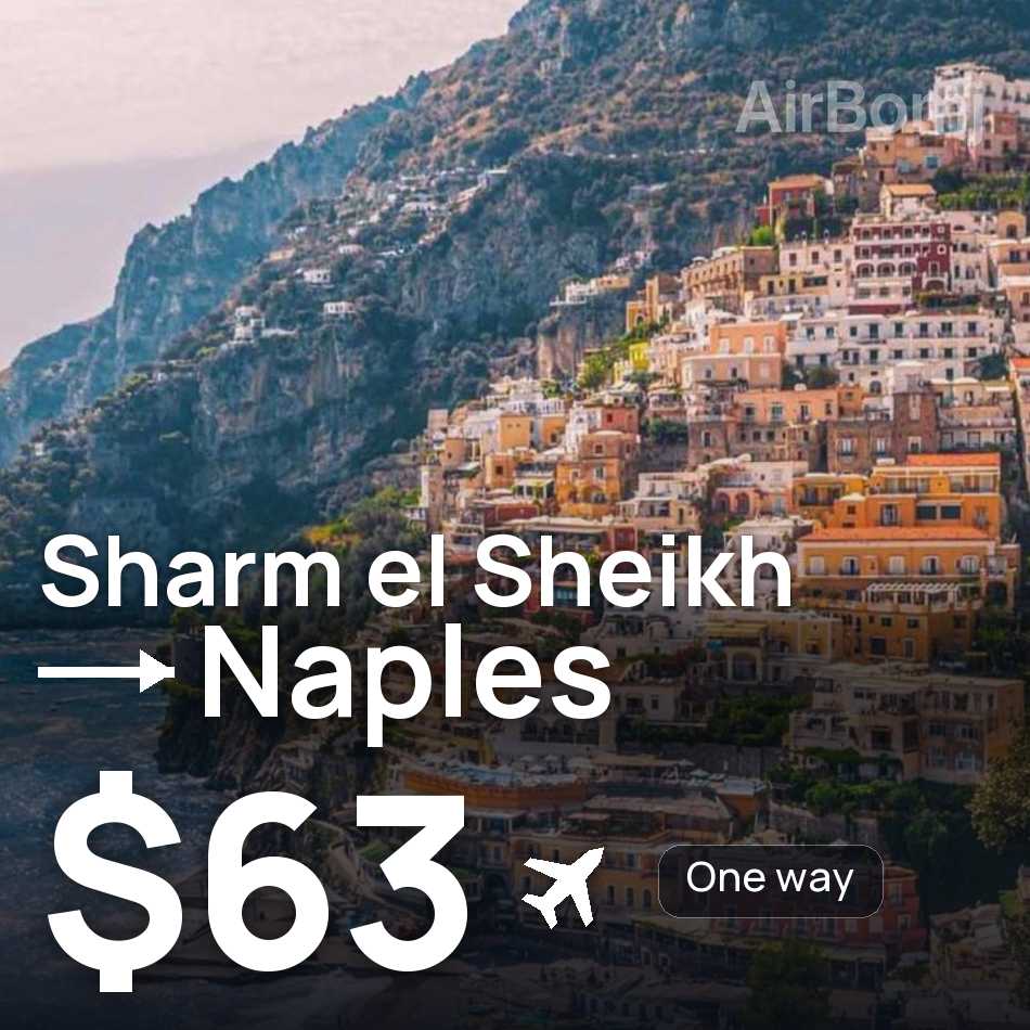 Uçak bileti: Şarm El-Şeyh — Napoli, $63