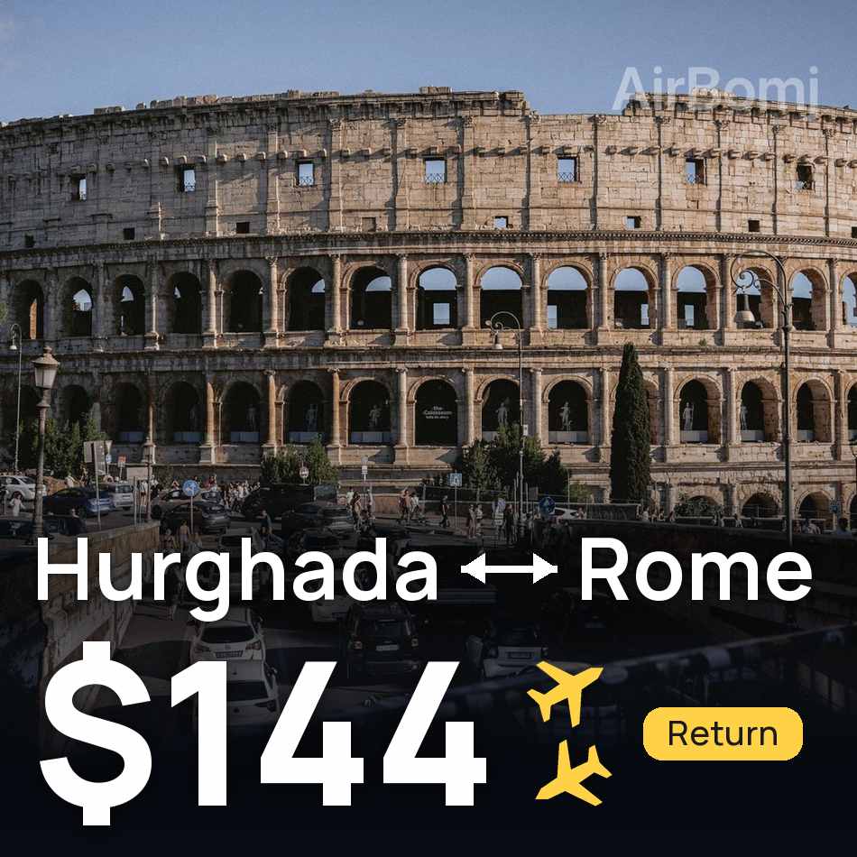 Uçak bileti: Hurgada — Roma, $144