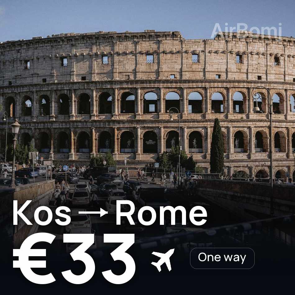 Flugticket: Kos — Rom, €33