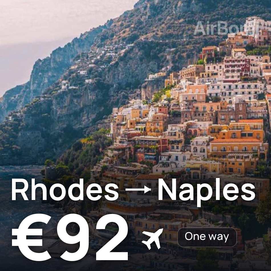 Flugticket: Rhodos — Neapel, €92