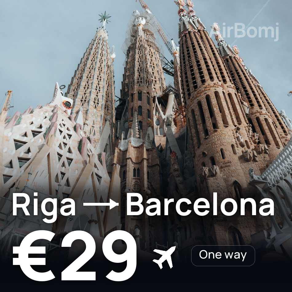 تذكرة طيران: ريجا — برشلونة، €29