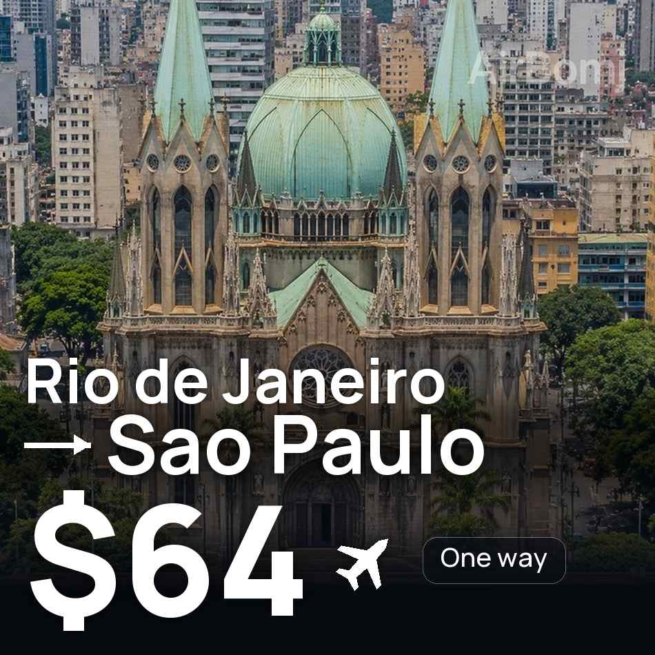 Uçak bileti: Rio de Janeiro — São Paulo, $64