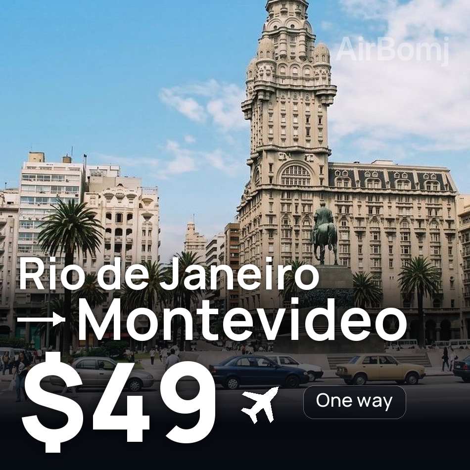 Uçak bileti: Rio de Janeiro — Montevideo, $49