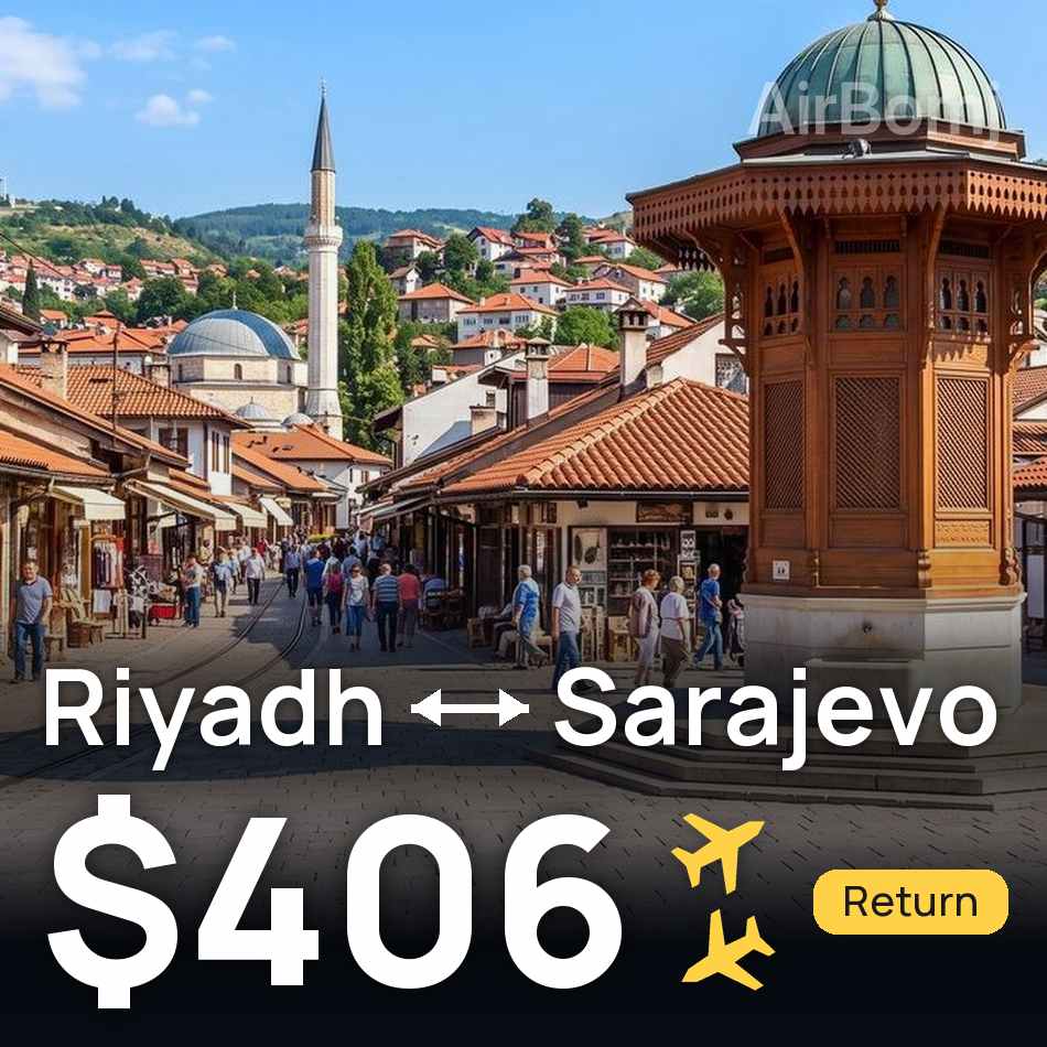 تذكرة طيران: الرياض — سراييفو، $406