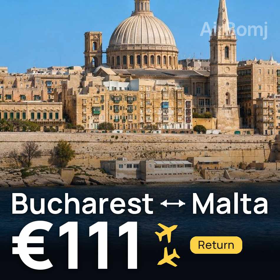 Billet d'avion : Bucarest — Malte, €111