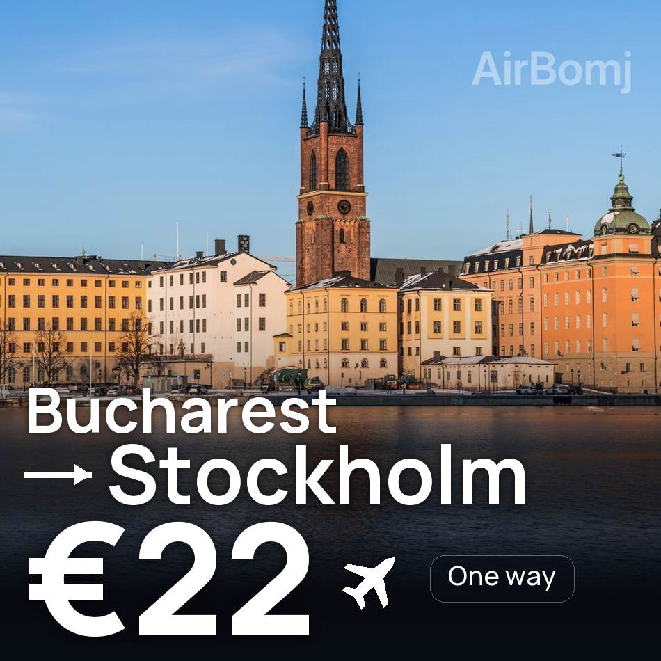 Billet d'avion : Bucarest — Stockholm, €22