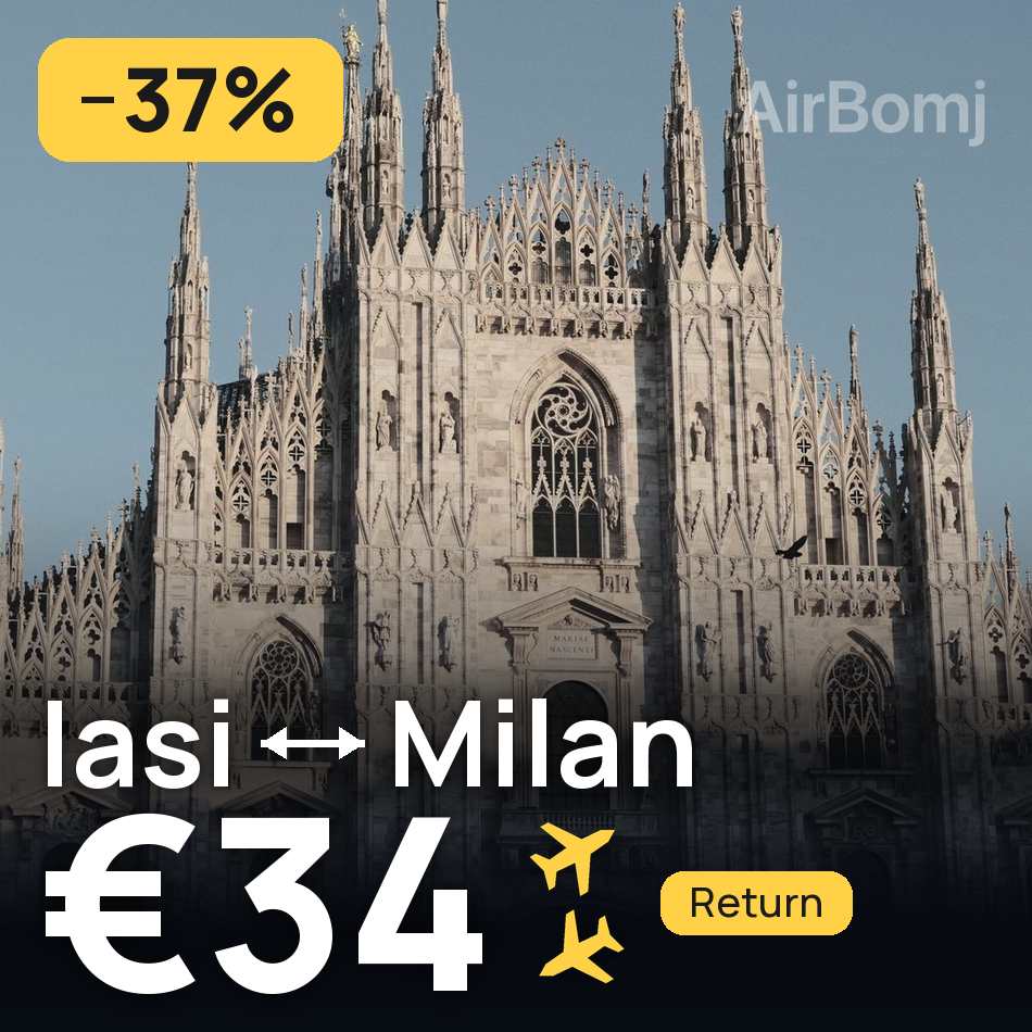 Billet d'avion : Iassy — Milan, €34