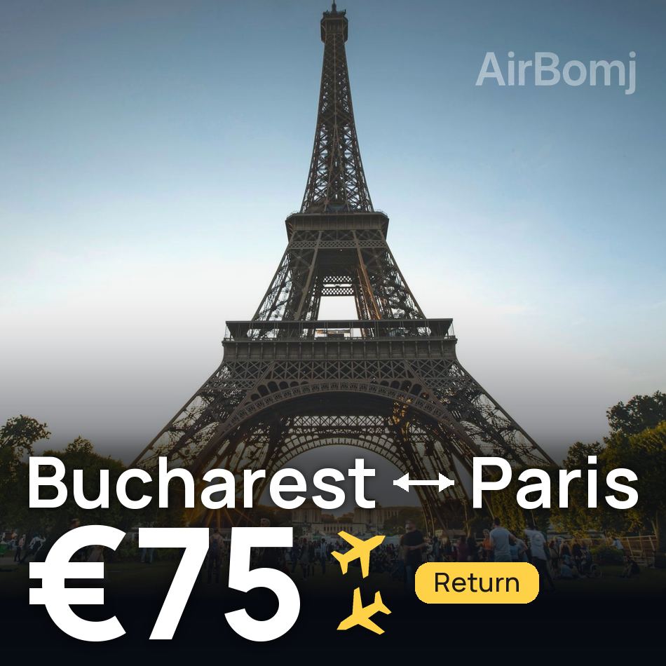 Billet d'avion : Bucarest — Paris, €75