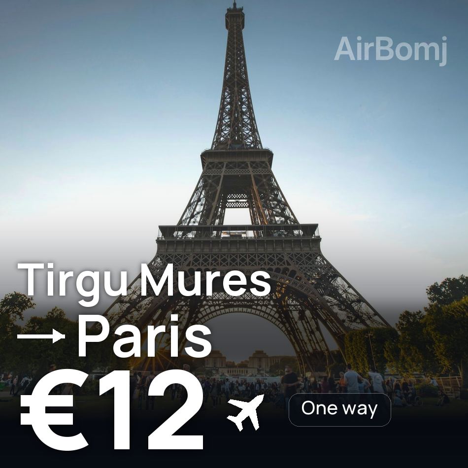 Billet d'avion : Târgu Mureș — Paris, €12