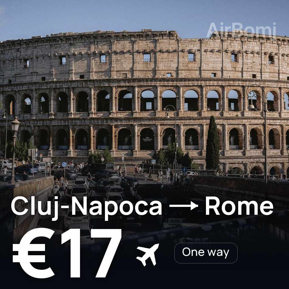 Billet d'avion : Cluj Napoca — Rome, €17