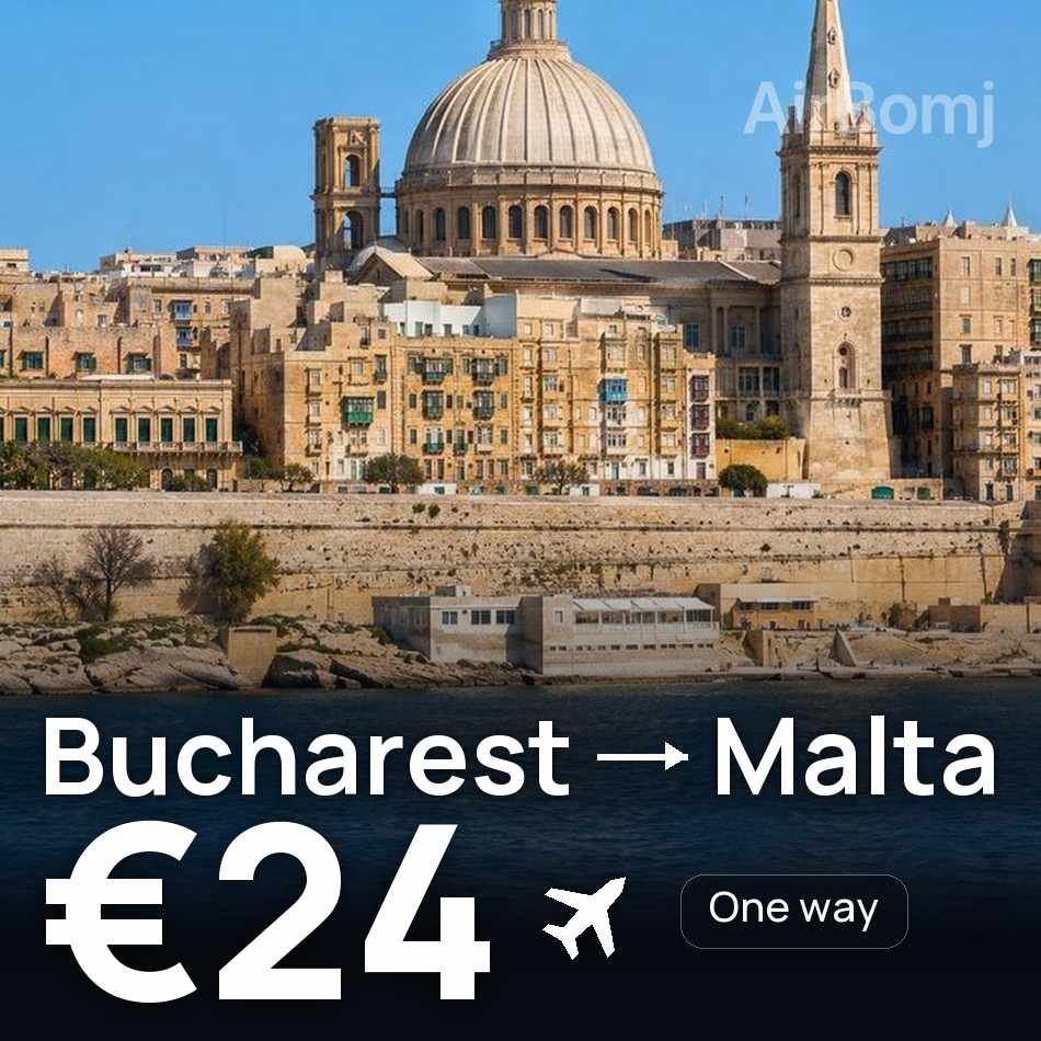 Billet d'avion : Bucarest — Malte, €24