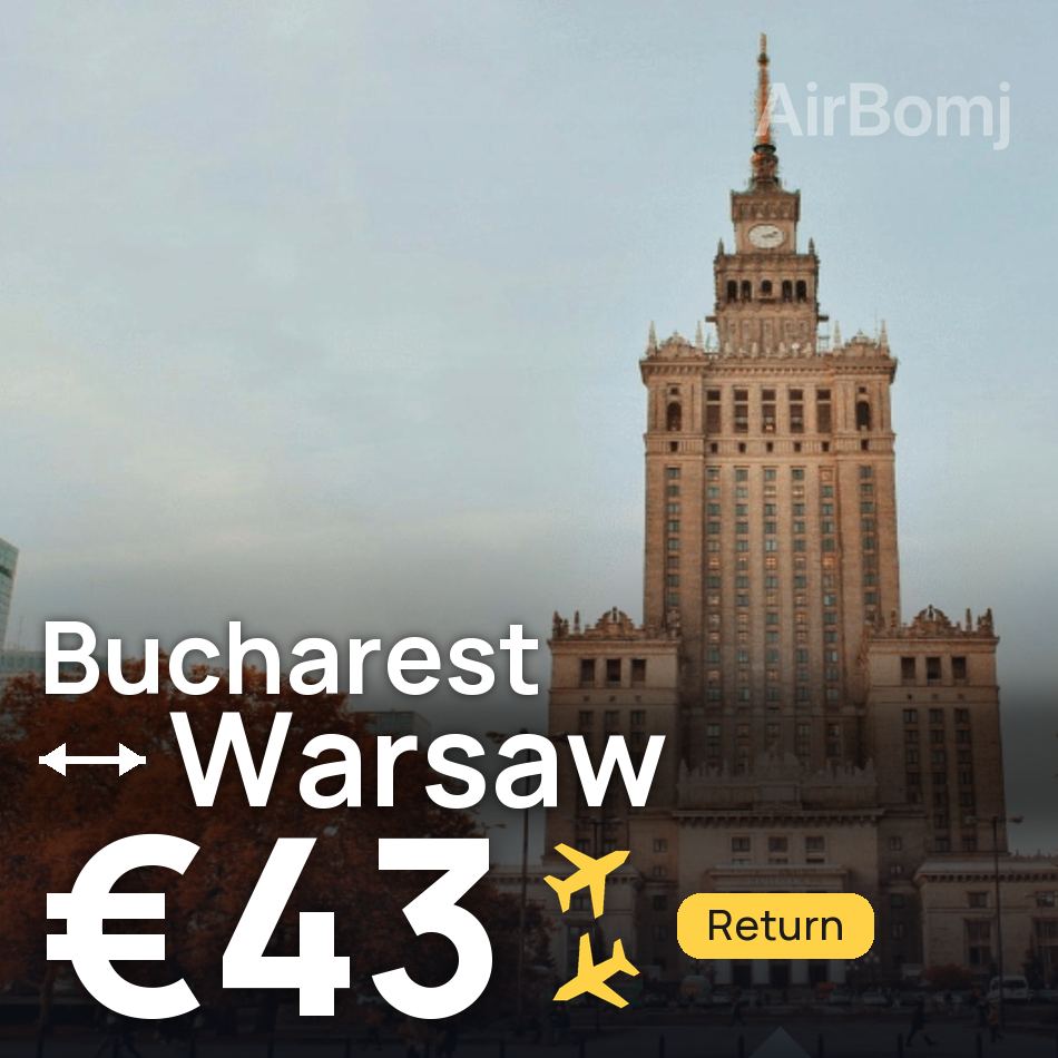 Billet d'avion : Bucarest — Varsovie, €43