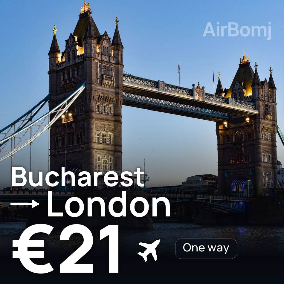 Billet d'avion : Bucarest — Londres, €21