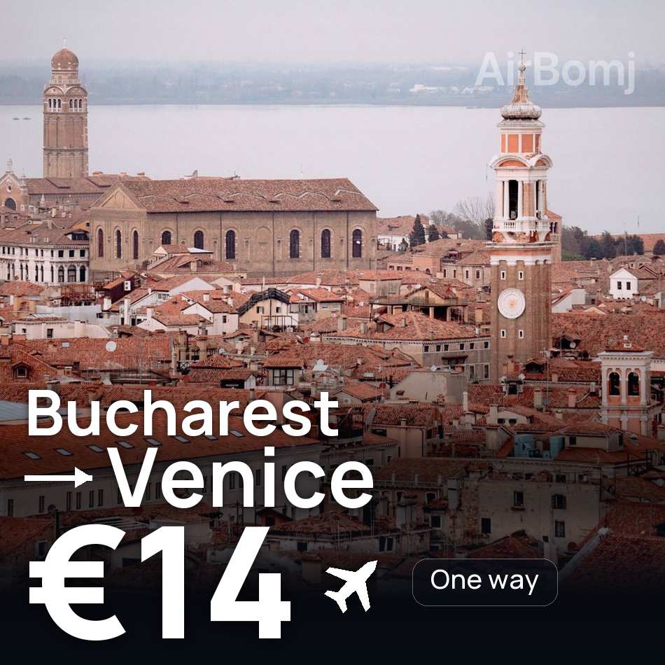 Bilet lotniczy: Bukareszt — Wenecja, €14