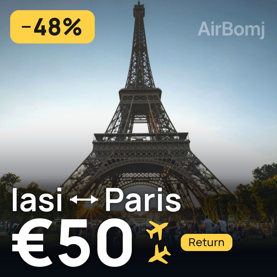 Billet d'avion : Iassy — Paris, €50