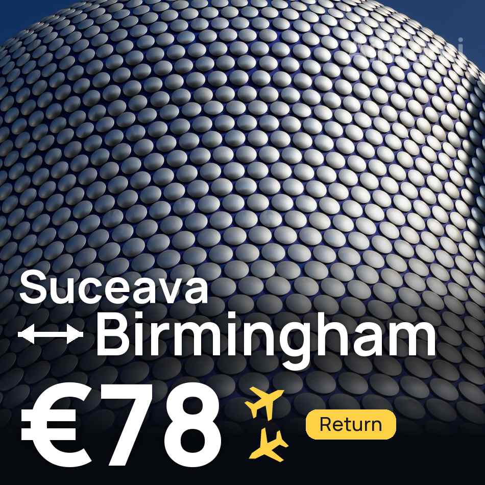Uçak bileti: Suçava — Birmingham, €78