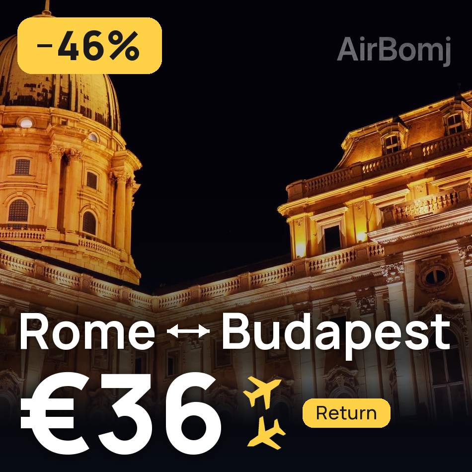 تذكرة طيران: روما — بودابست، €36