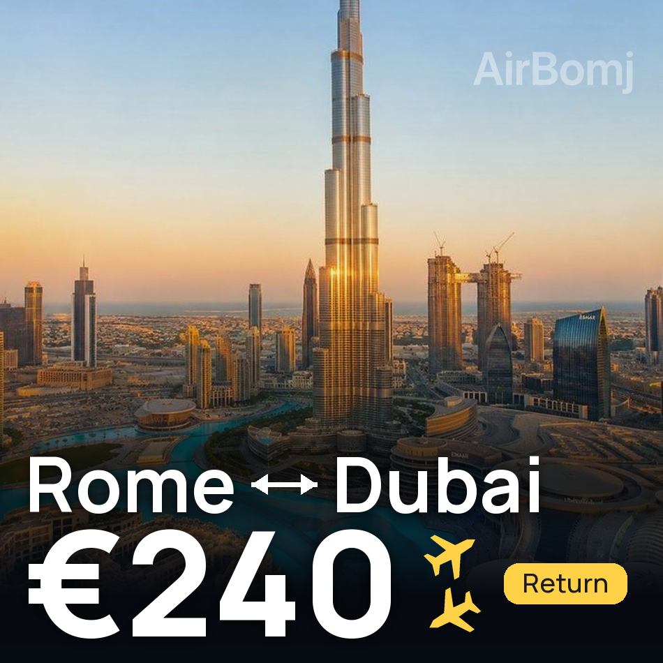 تذكرة طيران: روما — دبي، €240