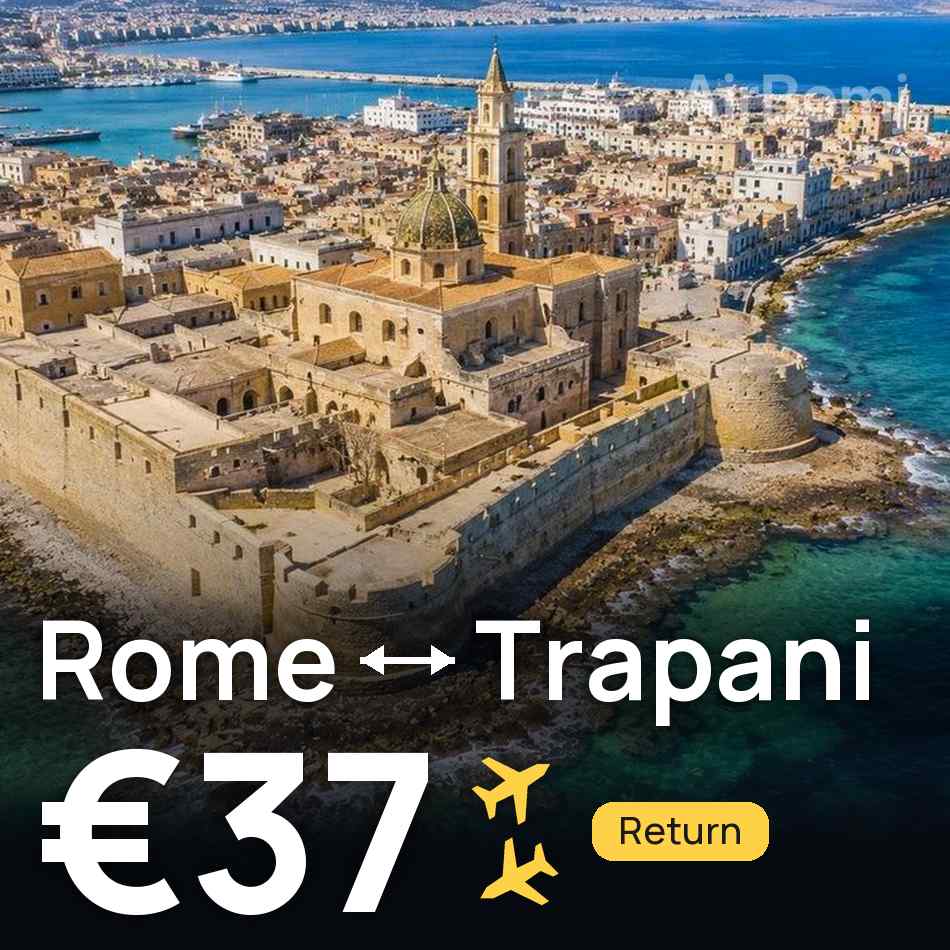 تذكرة طيران: روما — تراباني، €37