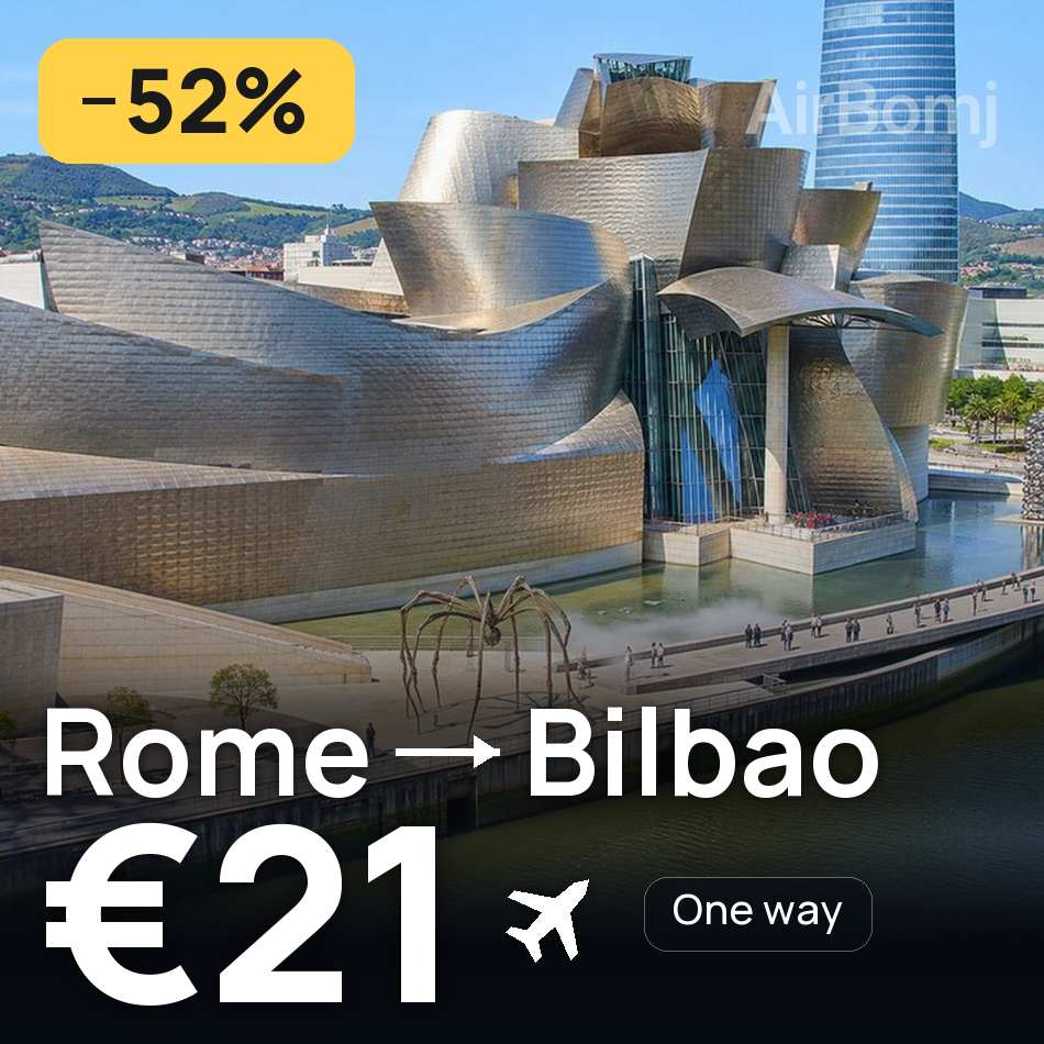 تذكرة طيران: روما — بيلباو، €21